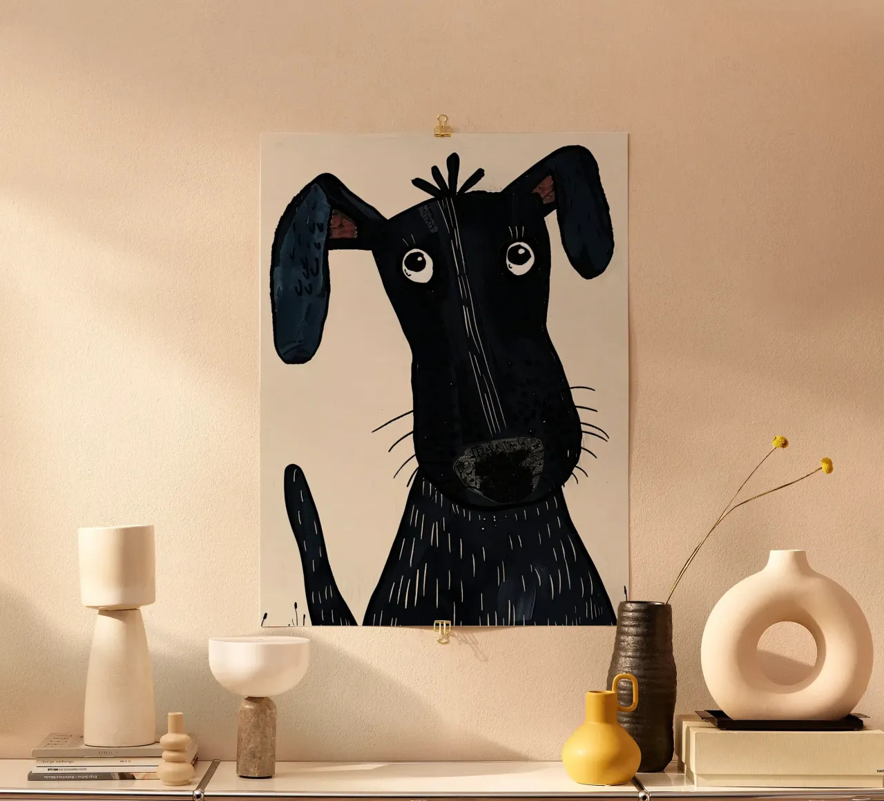 Cucciolo carino poster con telaio in legno da DaarbyN