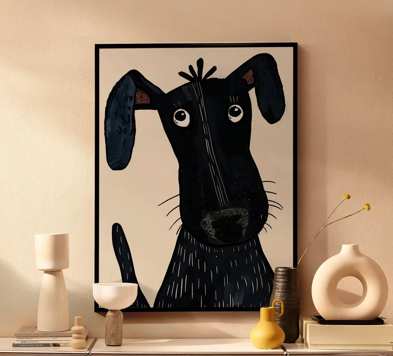 Cucciolo carino poster con telaio in legno da DaarbyN
