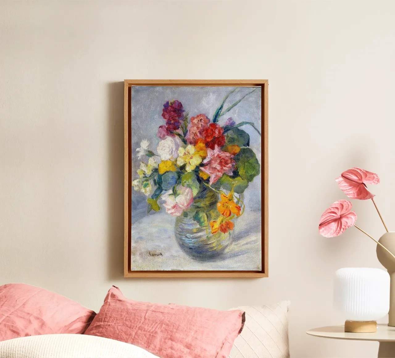 Edward Cucuel - Bloemstilleven canvas met Baklijst van ARTOTHEK