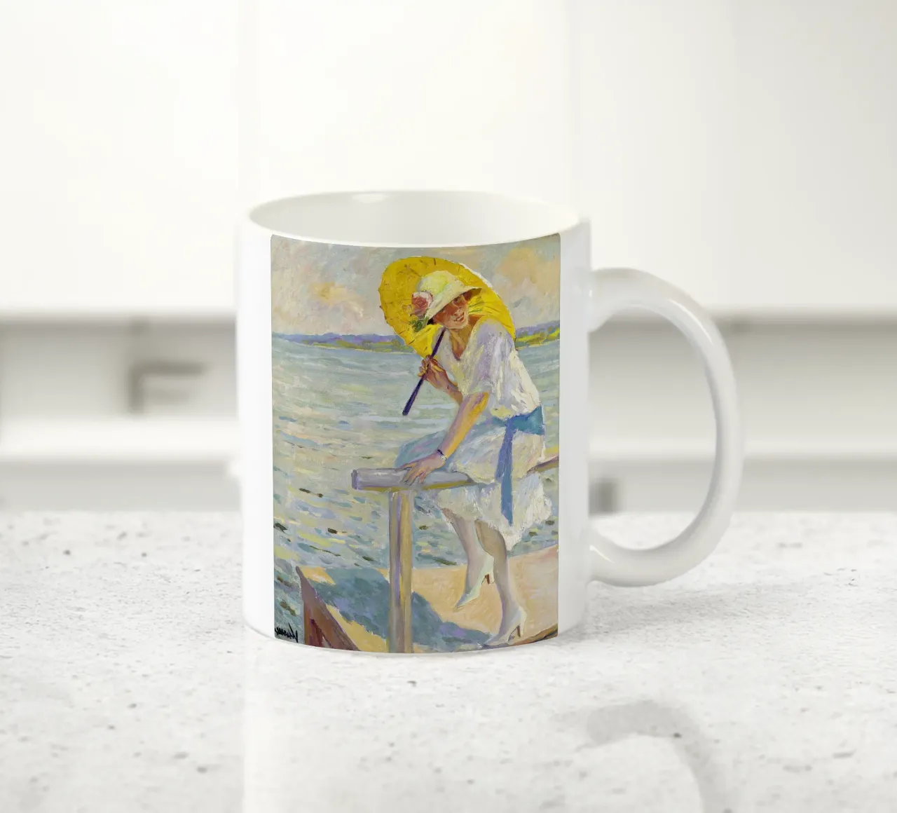 Edward Cucuel - Il parasole giallo tazza in ceramica da ARTOTHEK