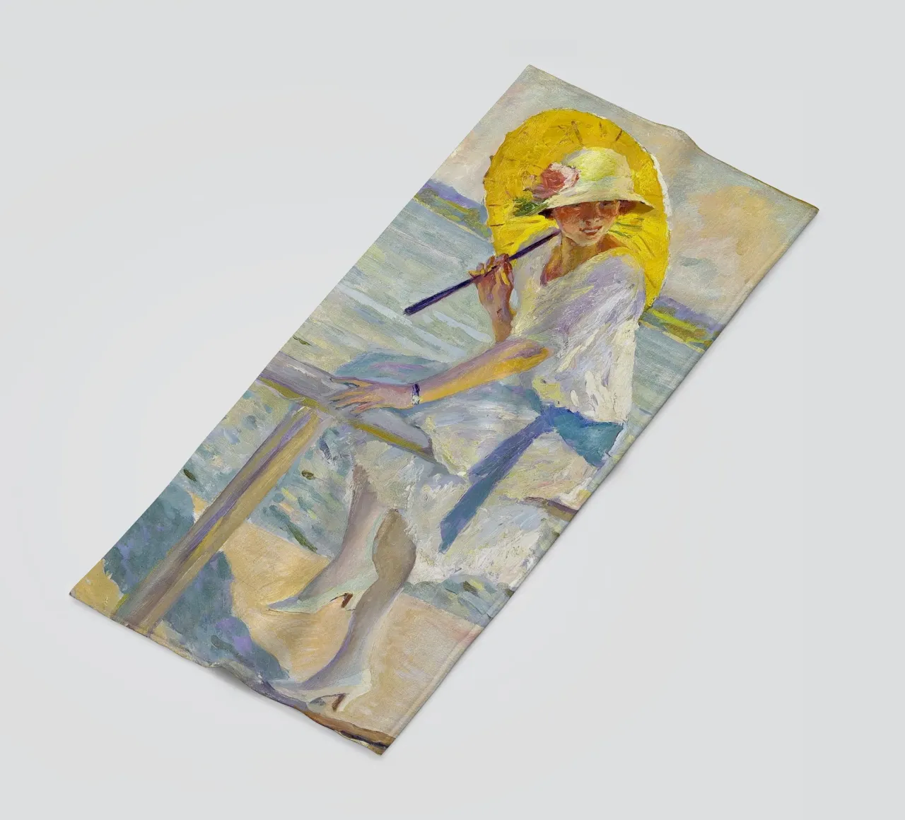 Edward Cucuel - Il parasole giallo telo mare da ARTOTHEK