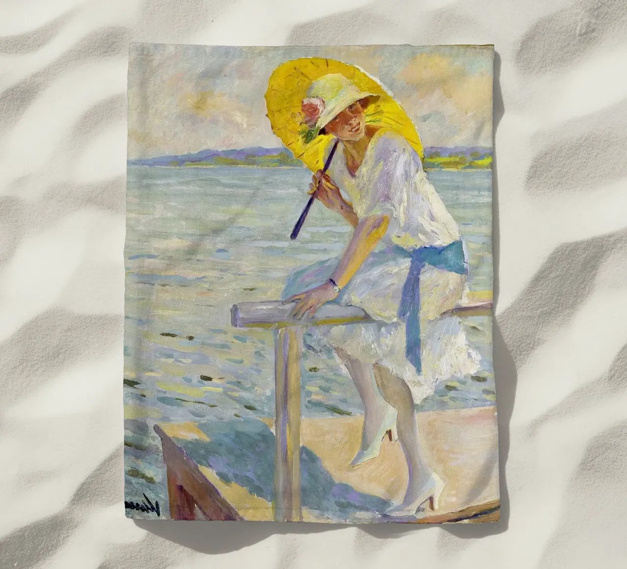 Edward Cucuel - Il parasole giallo telo mare da ARTOTHEK
