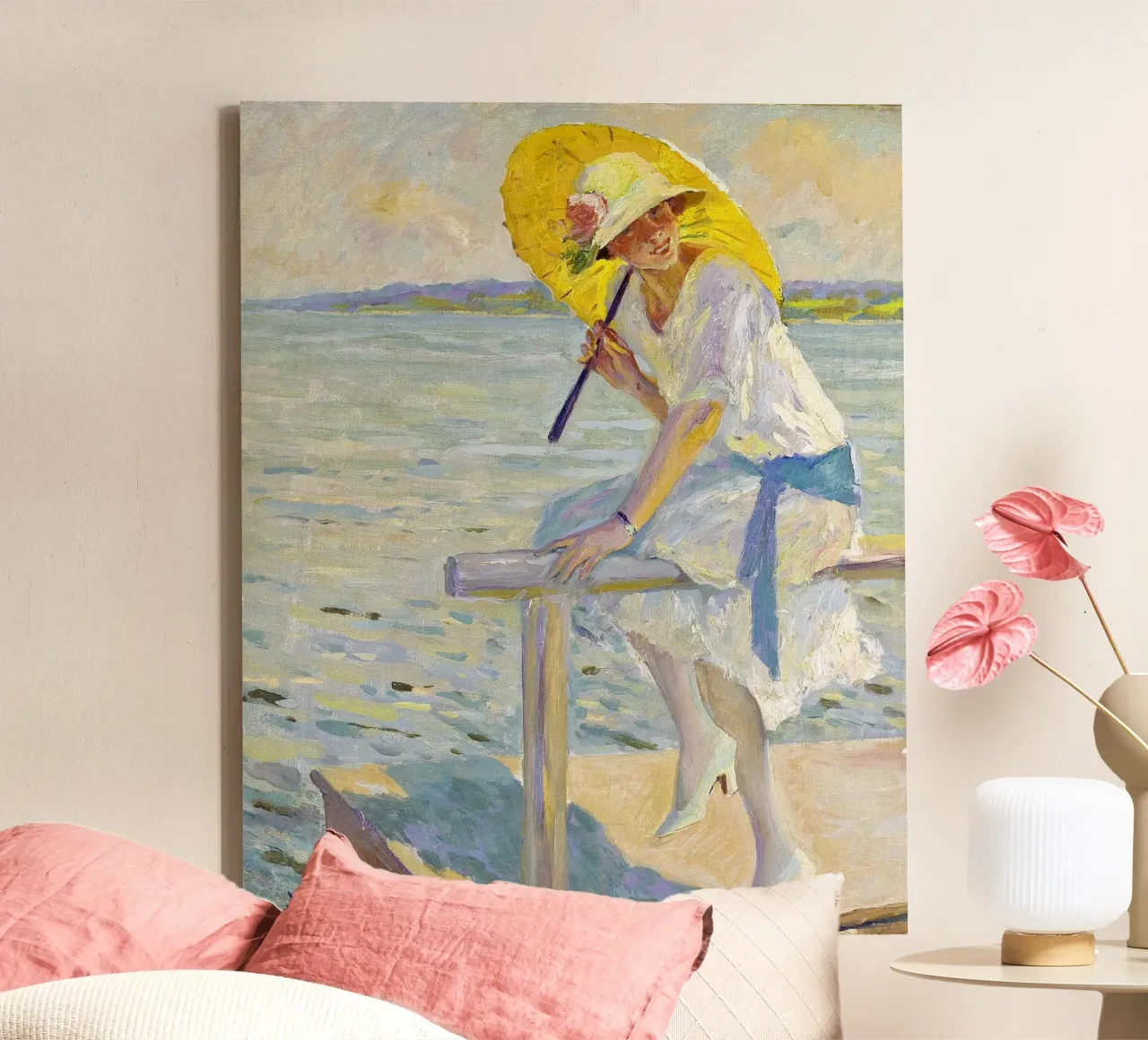 Edward Cucuel - The Yellow Parasol canvas by ARTOTHEK