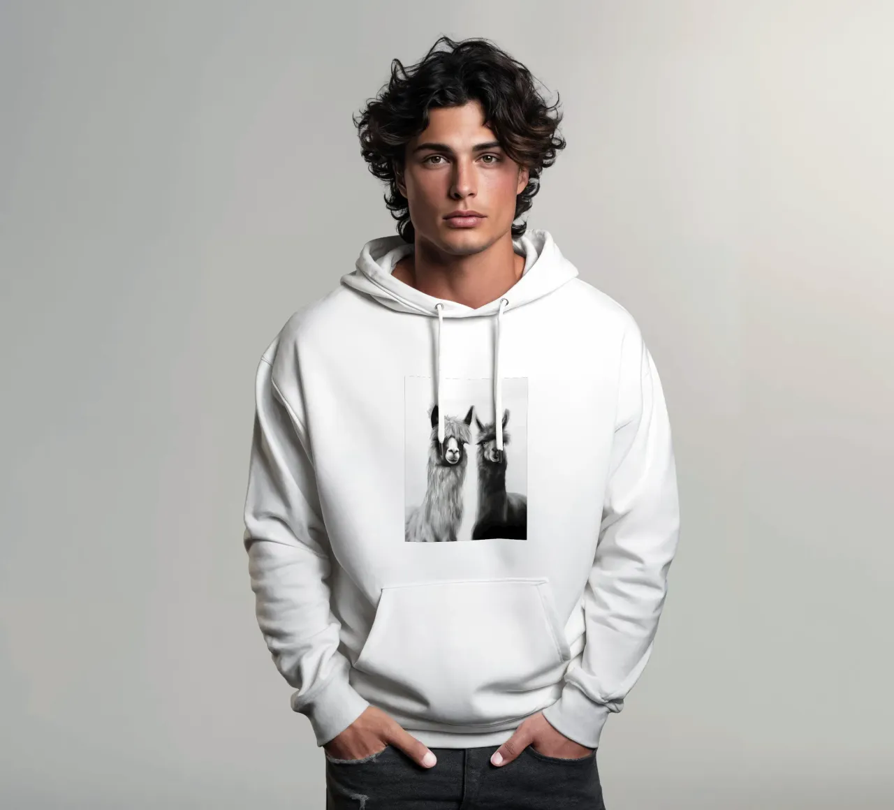 Alpaca Freunde felpa con cappuccio da Carinaprint