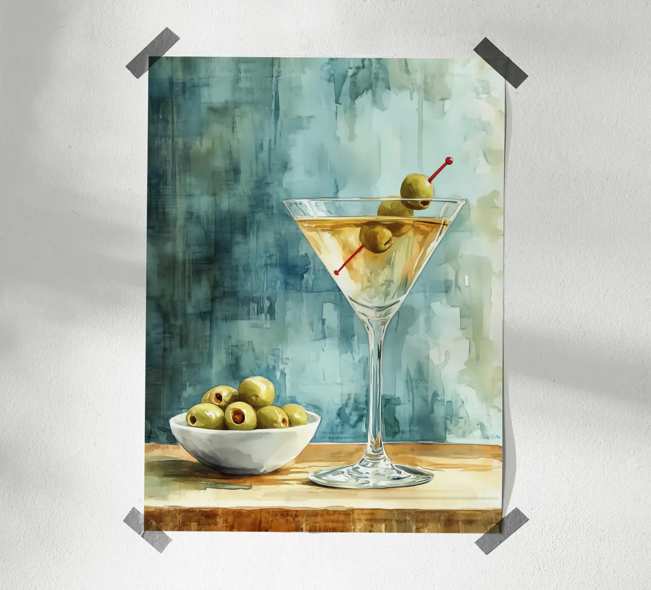Klassischer Martini mit Oliven Poster von Spice & Style