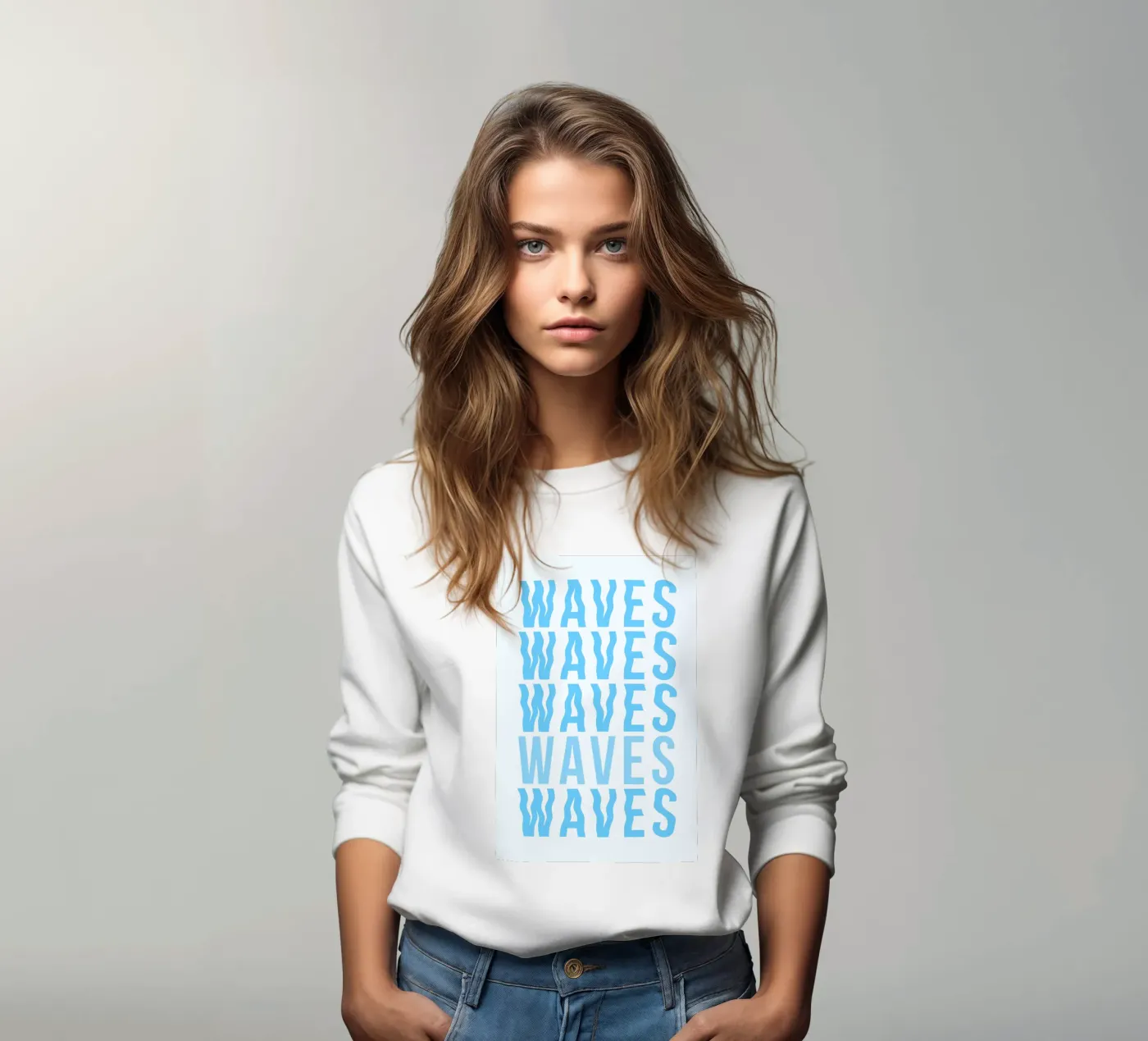 Waves Typography sweat de Attaboy Dsgn