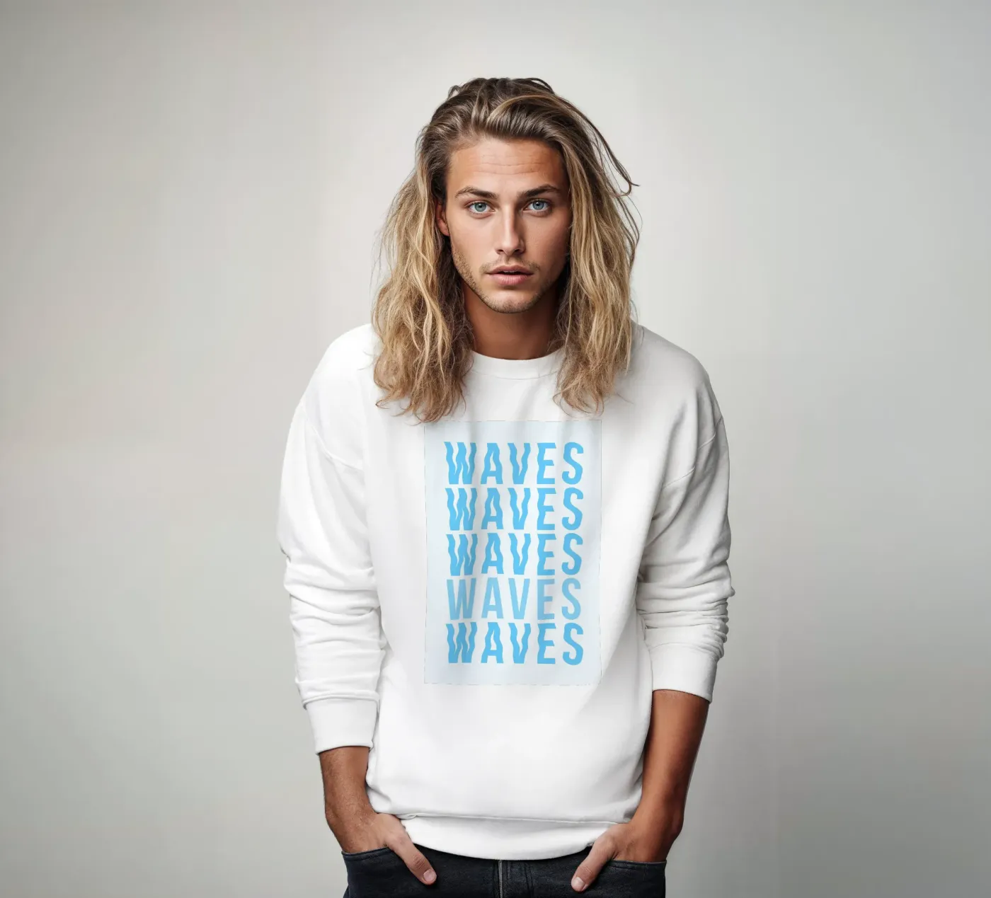 Waves Typography sweat de Attaboy Dsgn