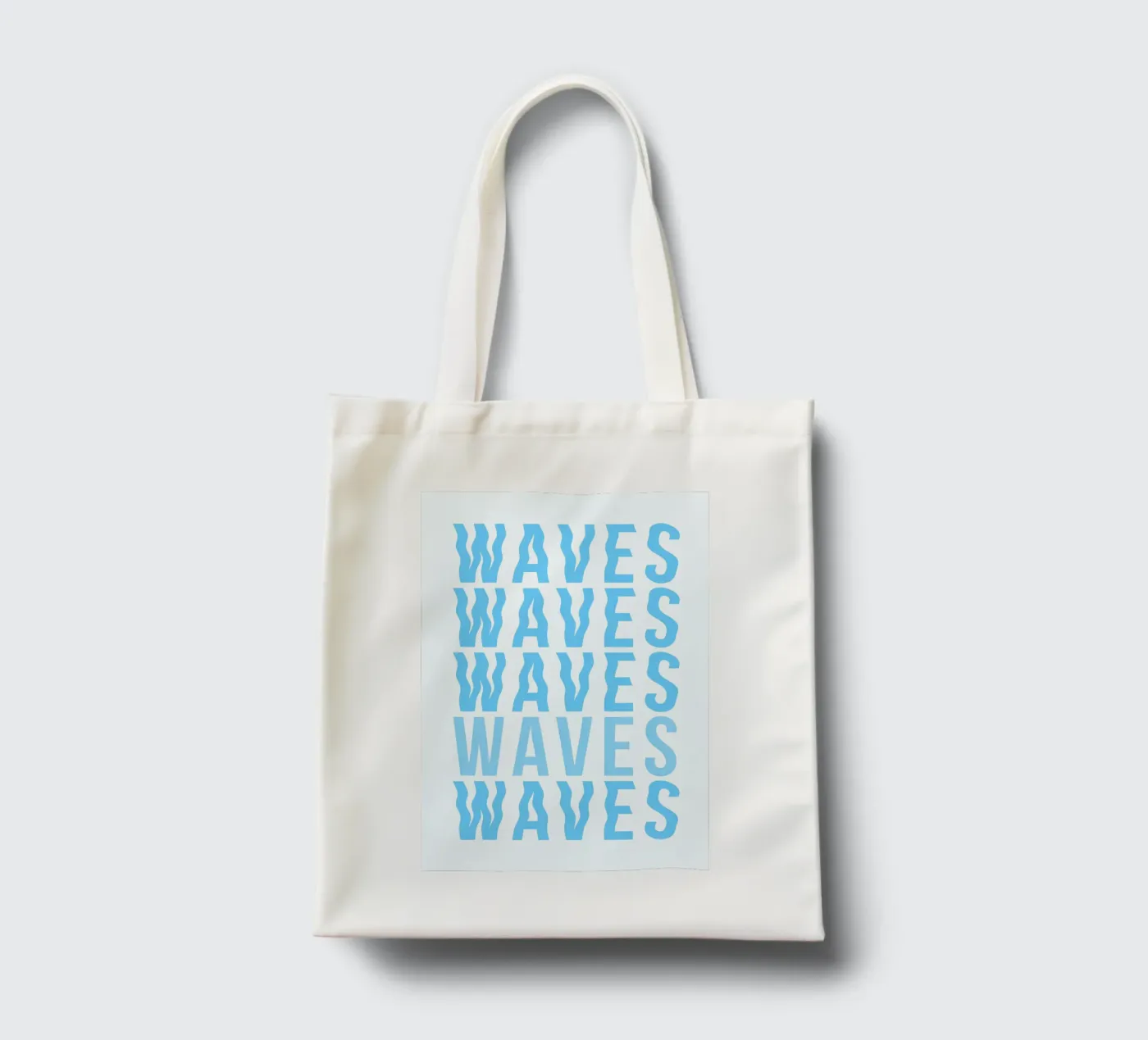 Waves Typography tote bag by Attaboy Dsgn