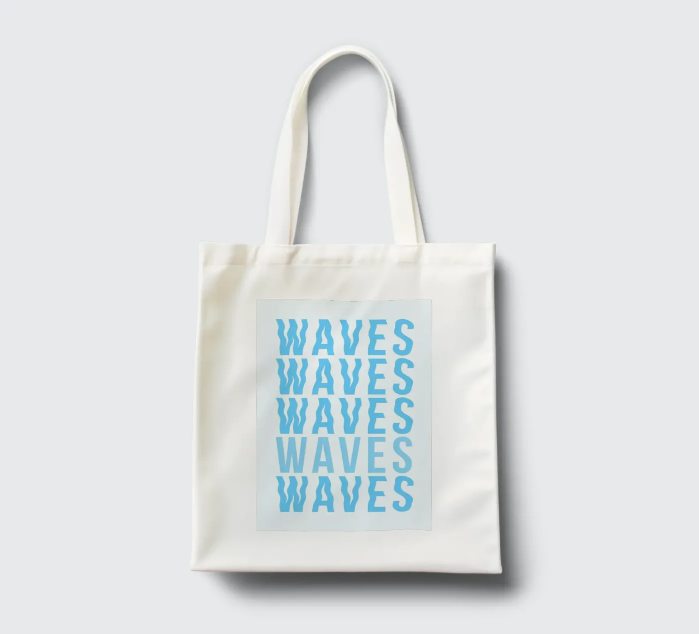 Waves Typography tote bag by Attaboy Dsgn