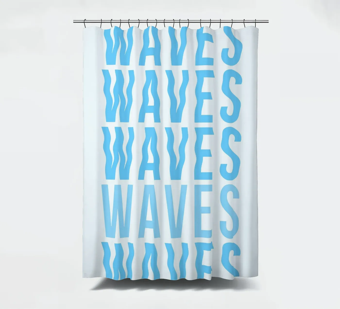 Waves Typography Duschvorhang von Attaboy Dsgn
