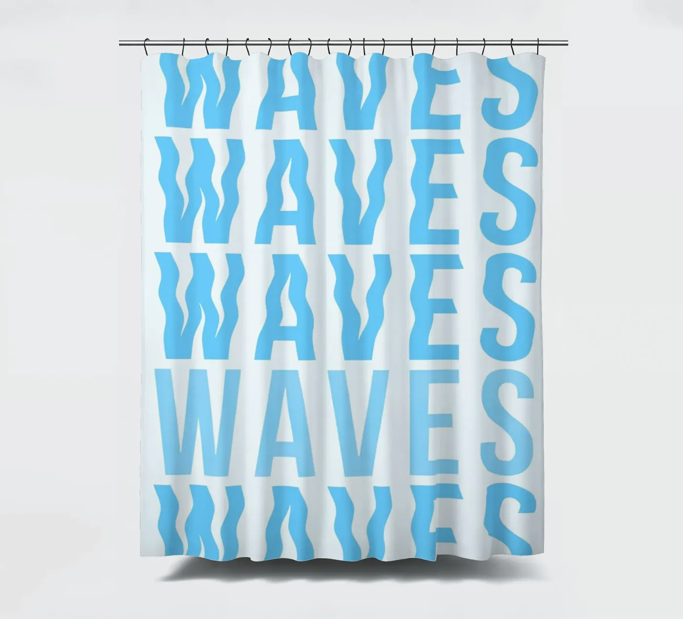 Waves Typography Duschvorhang von Attaboy Dsgn