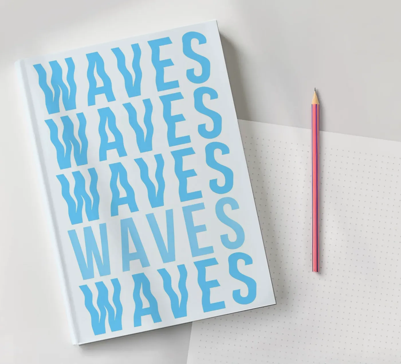 Waves Typography notebook by Attaboy Dsgn