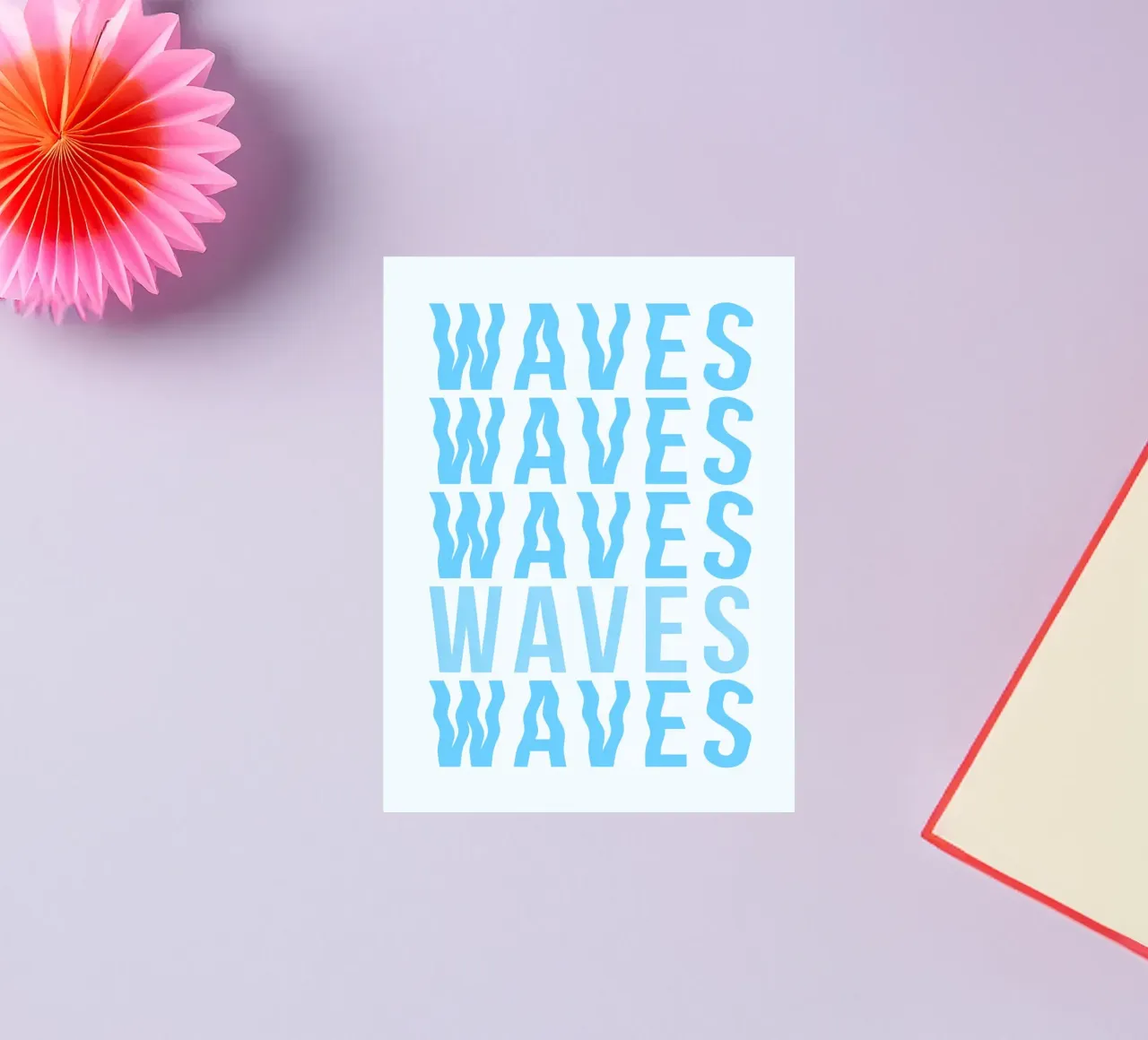 Waves Typography adesivo da Attaboy Dsgn