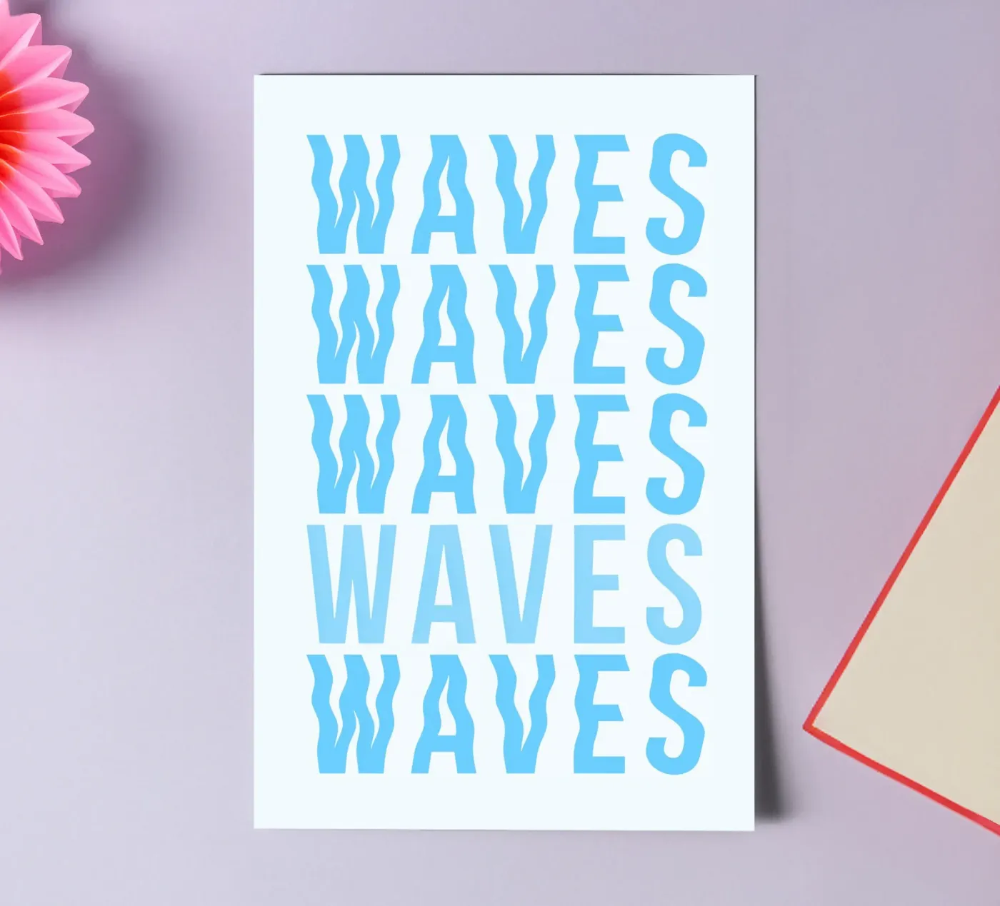 Waves Typography foglio adesivo da Attaboy Dsgn