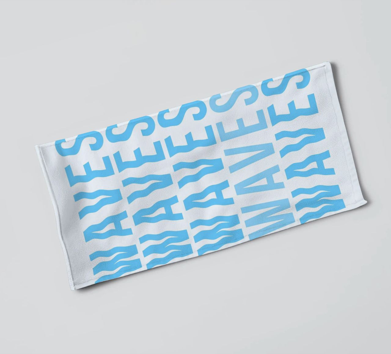 Waves Typography towel by Attaboy Dsgn