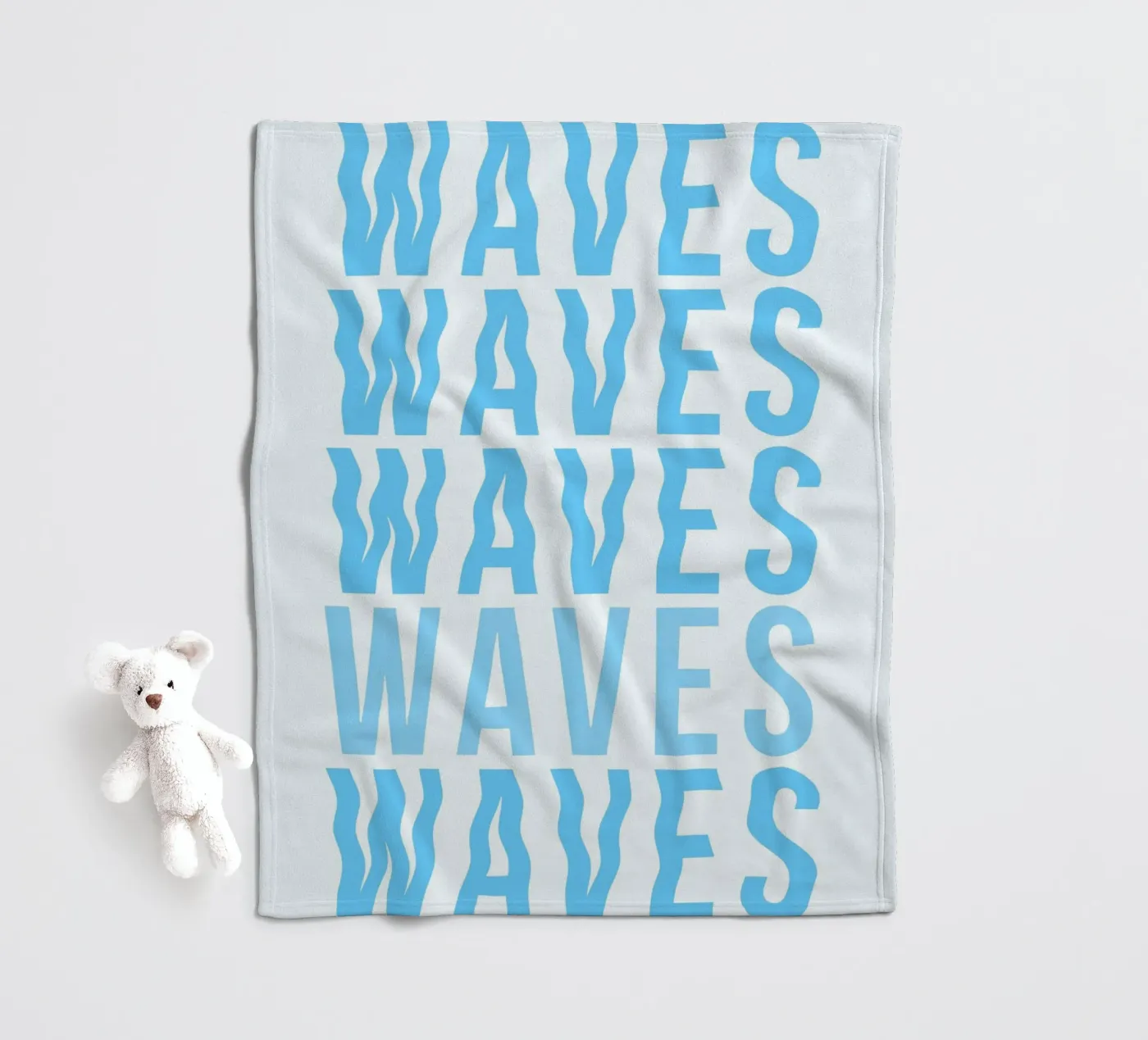 Waves Typography Fleecedecke von Attaboy Dsgn