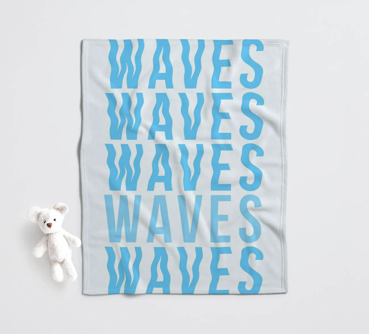Waves Typography Fleecedecke von Attaboy Dsgn