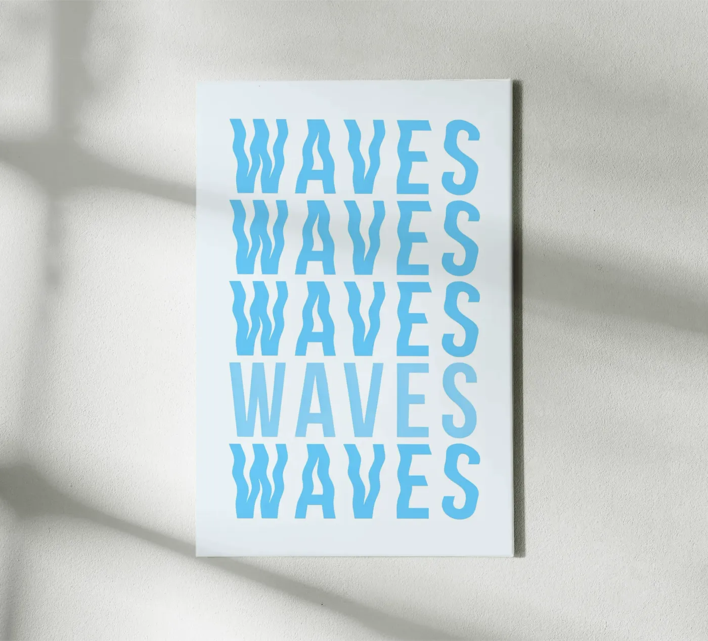 Waves Typography canvas van Attaboy Dsgn