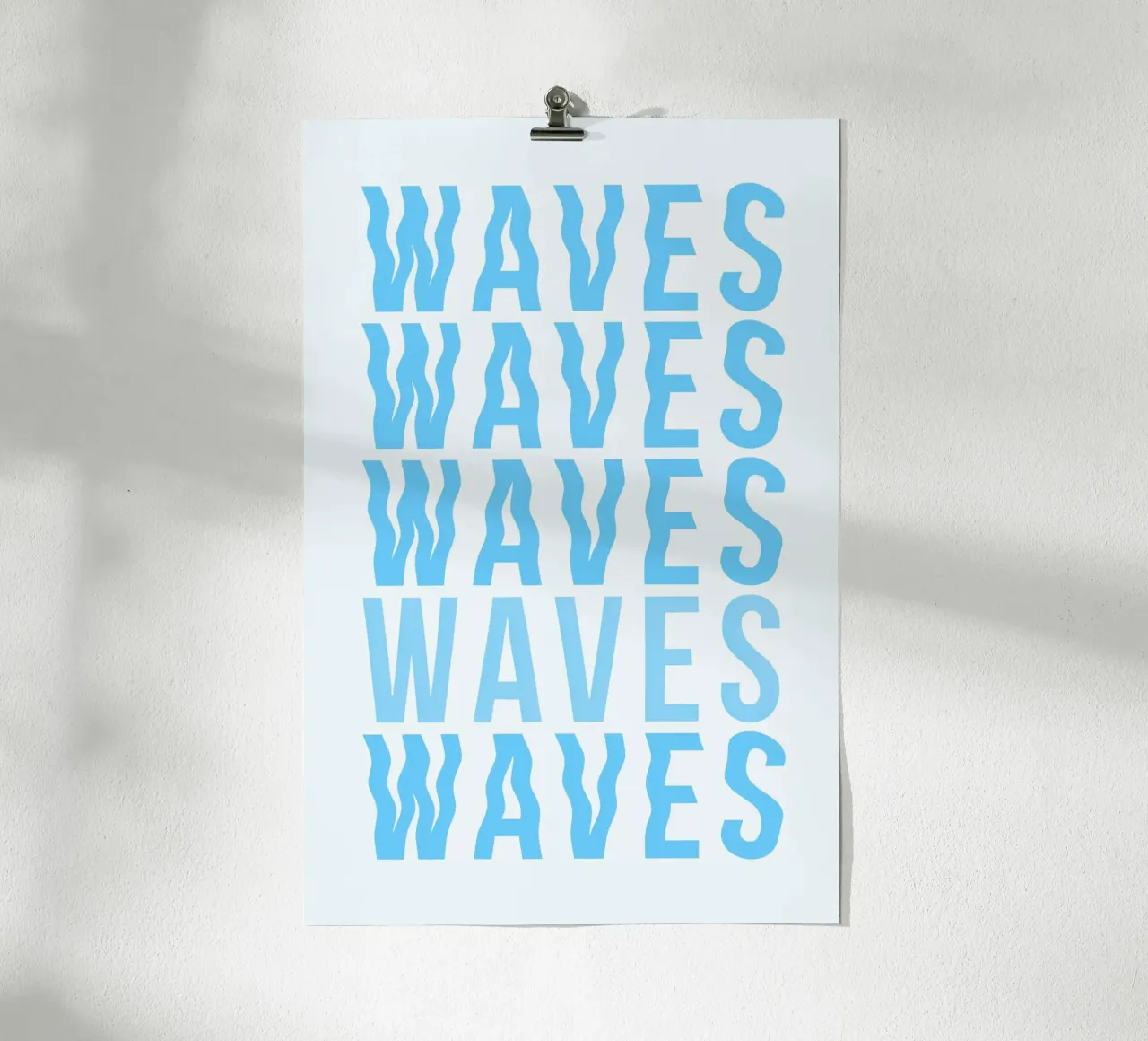 Waves Typography poster with plastic frame by Attaboy Dsgn