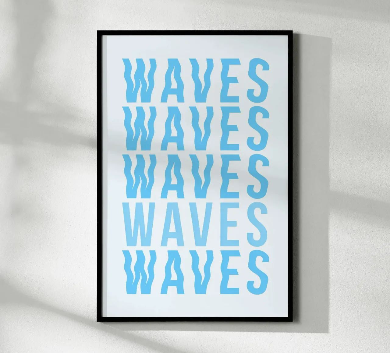 Waves Typography poster with plastic frame by Attaboy Dsgn