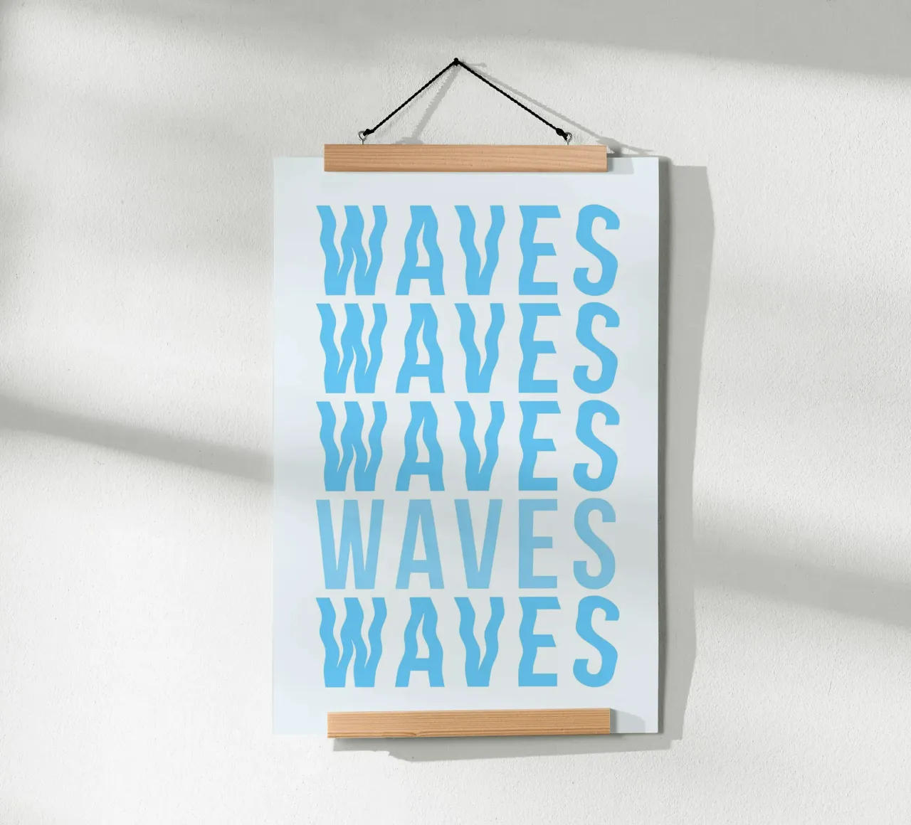 Waves Typography poster with plastic frame by Attaboy Dsgn