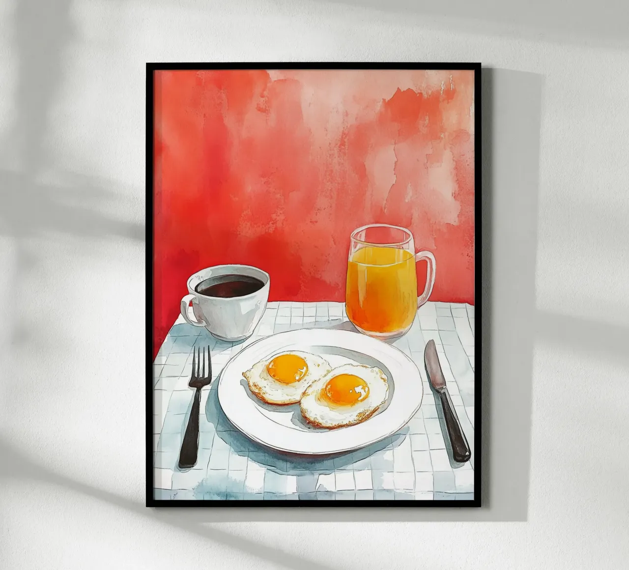 Sunny breakfast poster with wooden frame by Spice & Style