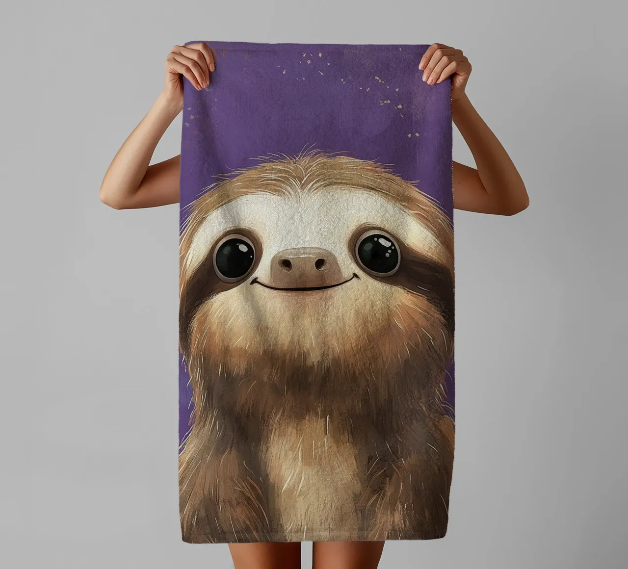 Paula funny sloth towel by Carinaprint
