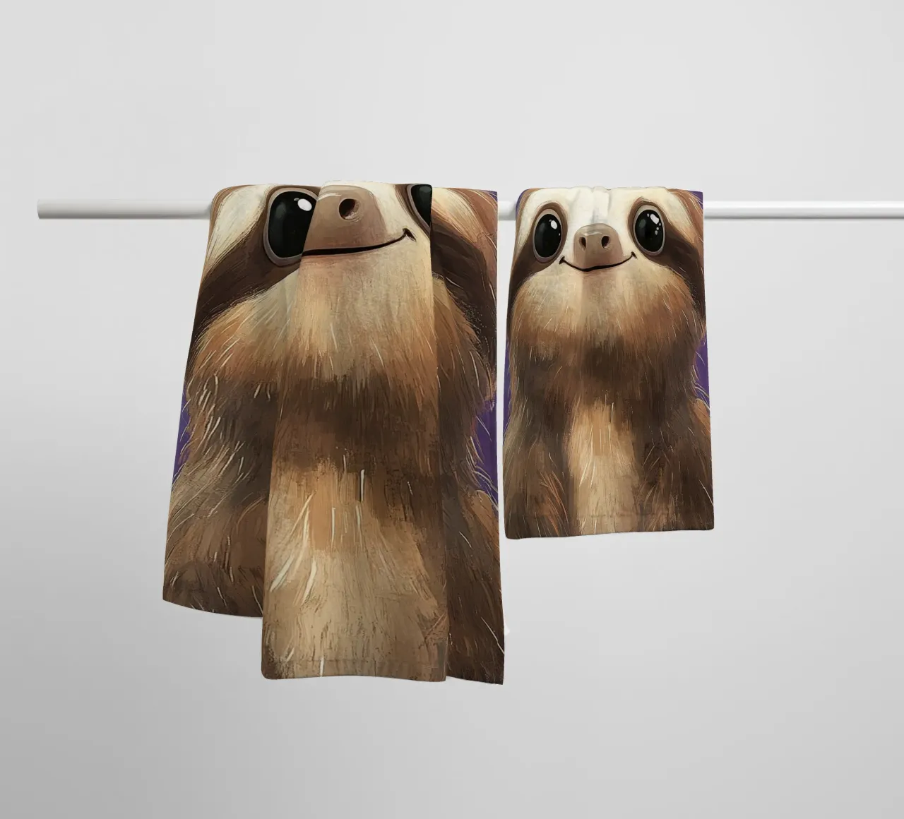 Paula funny sloth towel by Carinaprint