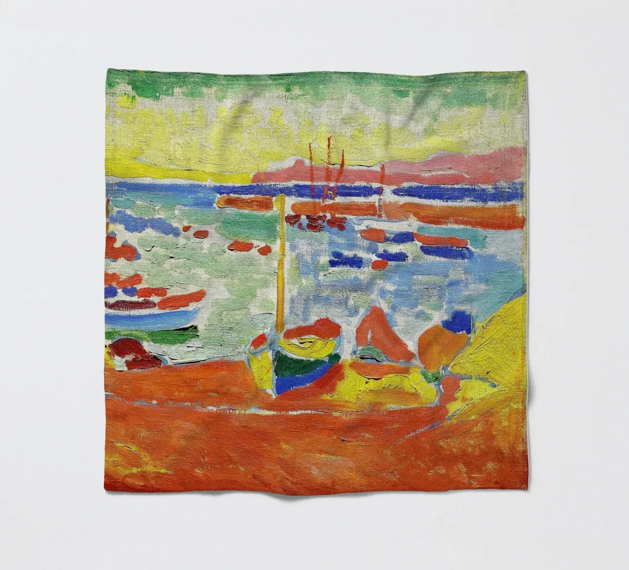André Derain - Boats in the harbour, Collioure fleece blanket by ARTOTHEK