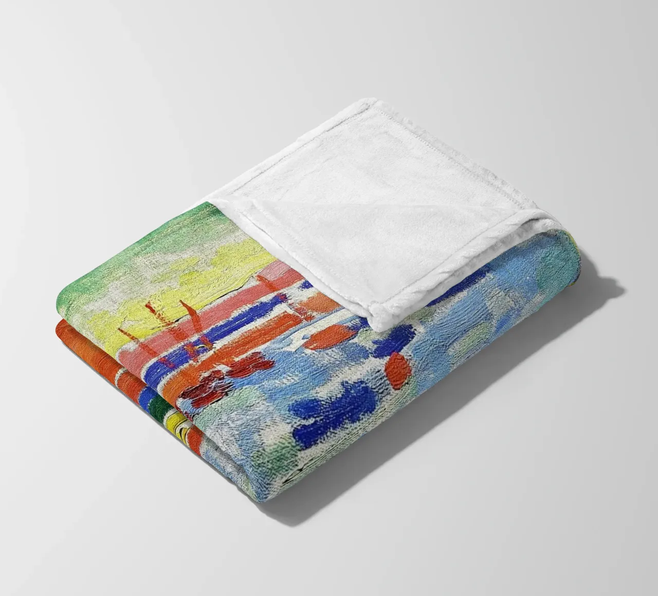 André Derain - Boats in the harbour, Collioure fleece blanket by ARTOTHEK