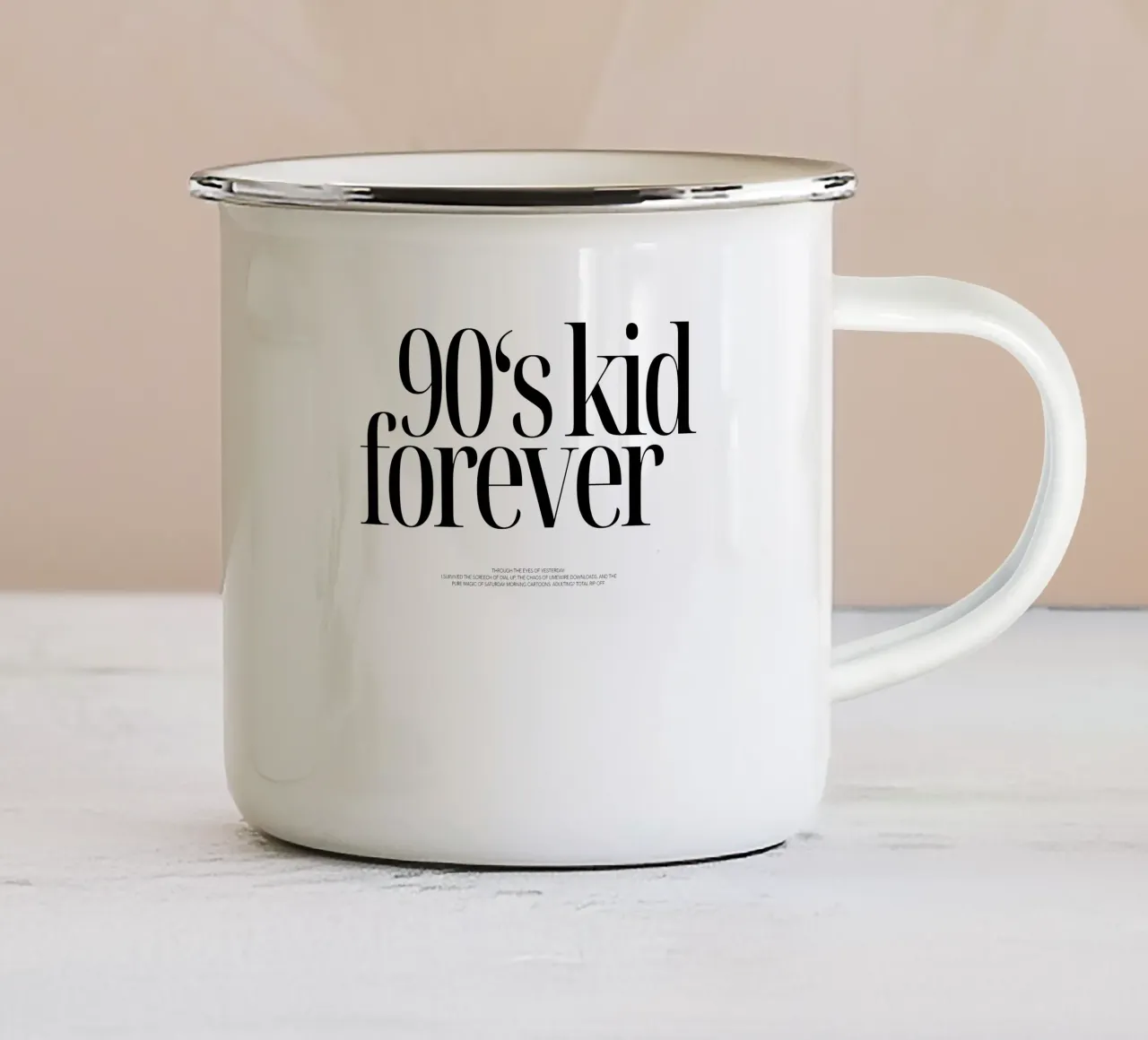 90's kid forever tazza in smalto da Sierra Foxtrot