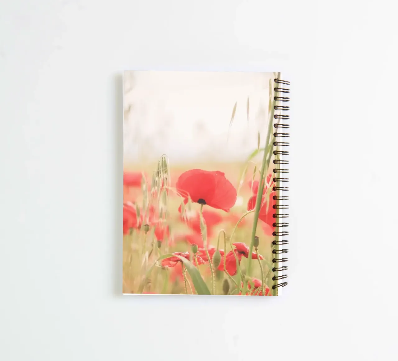 Puglia, Italy I Field of poppies in a nature park spiral notebook by Julie Travel Photography