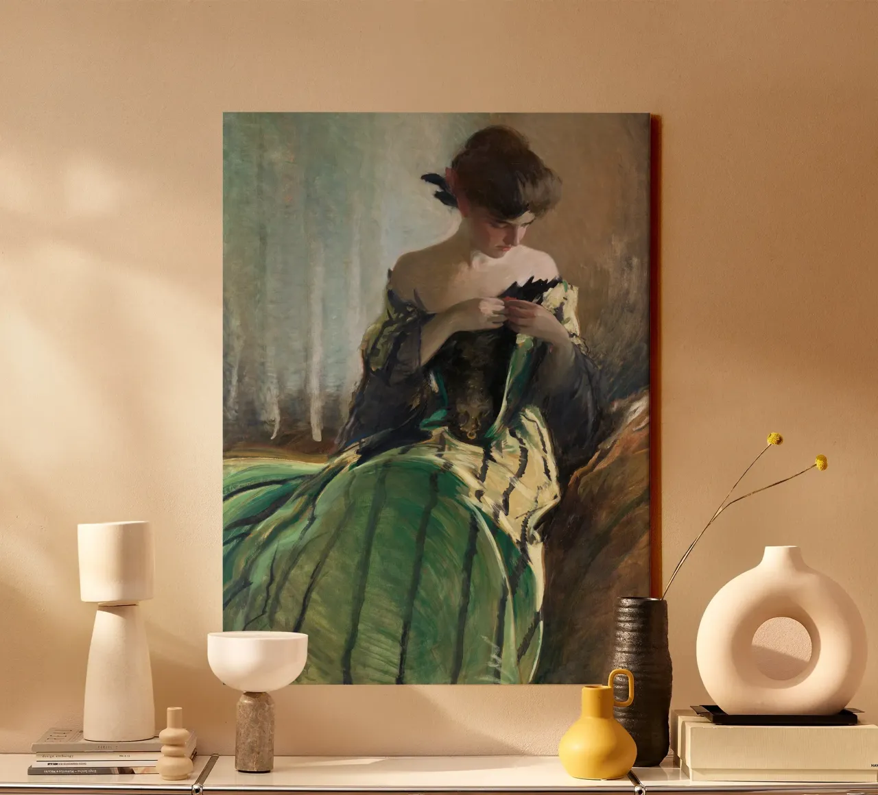 Study in Black and Green tela da apoloprints