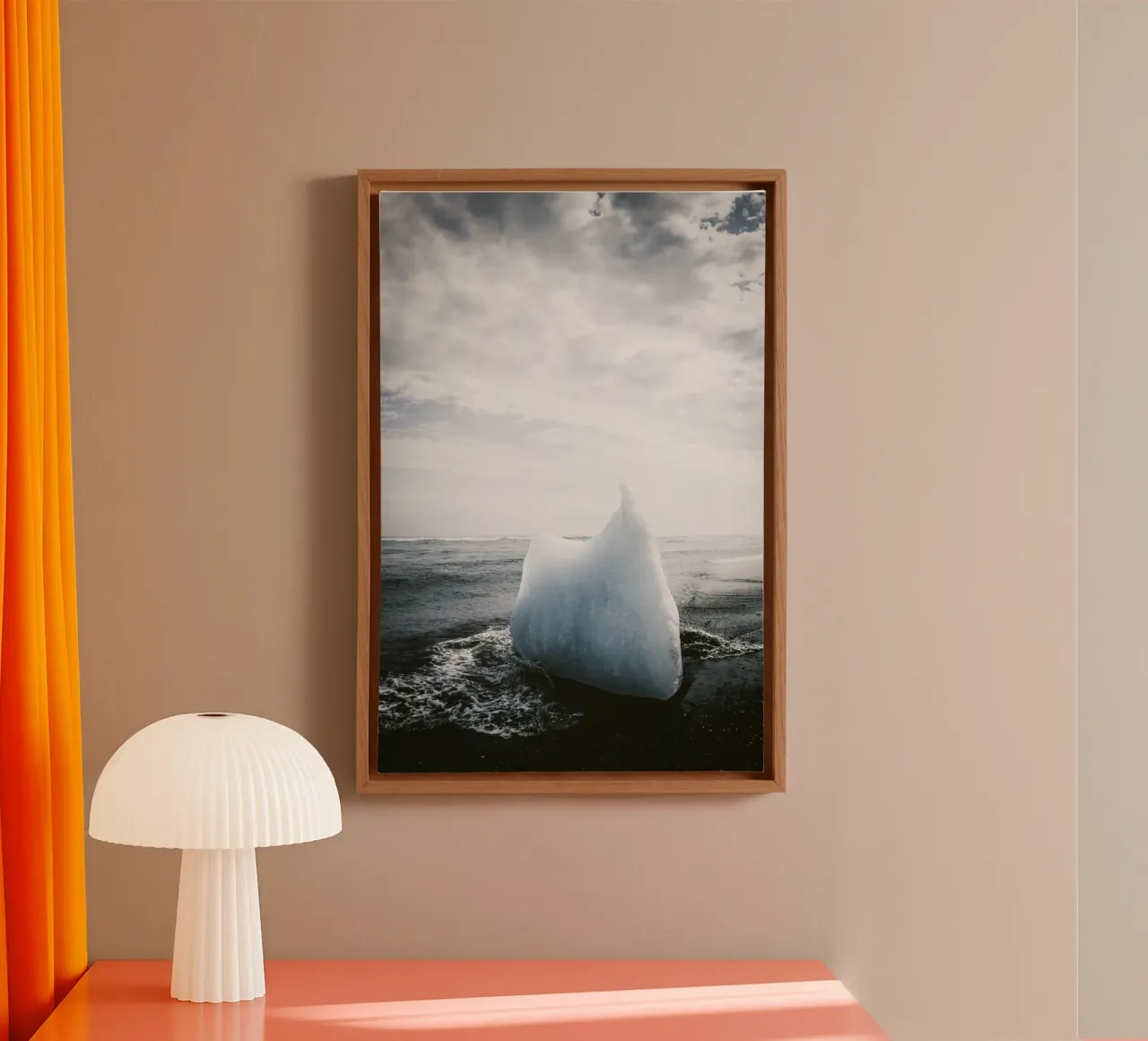 Iceberg a Diamond Beach in Islanda tela con Cornice a cassetta da thetraveller