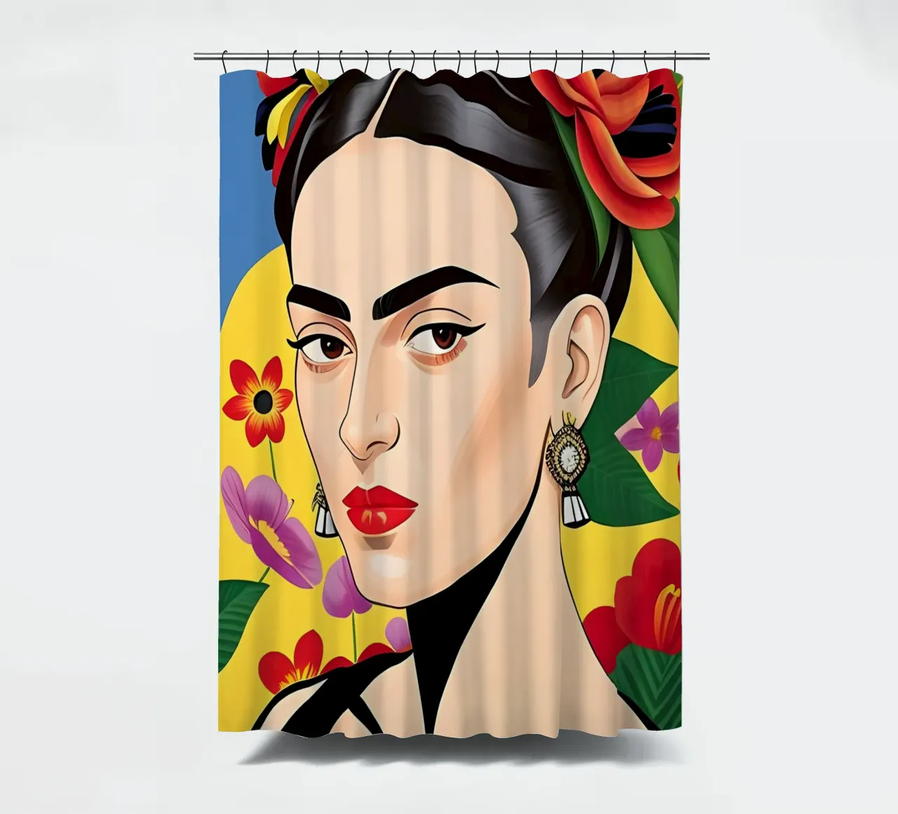 Dopamine Frida Kahlo shower curtain by ART DECO