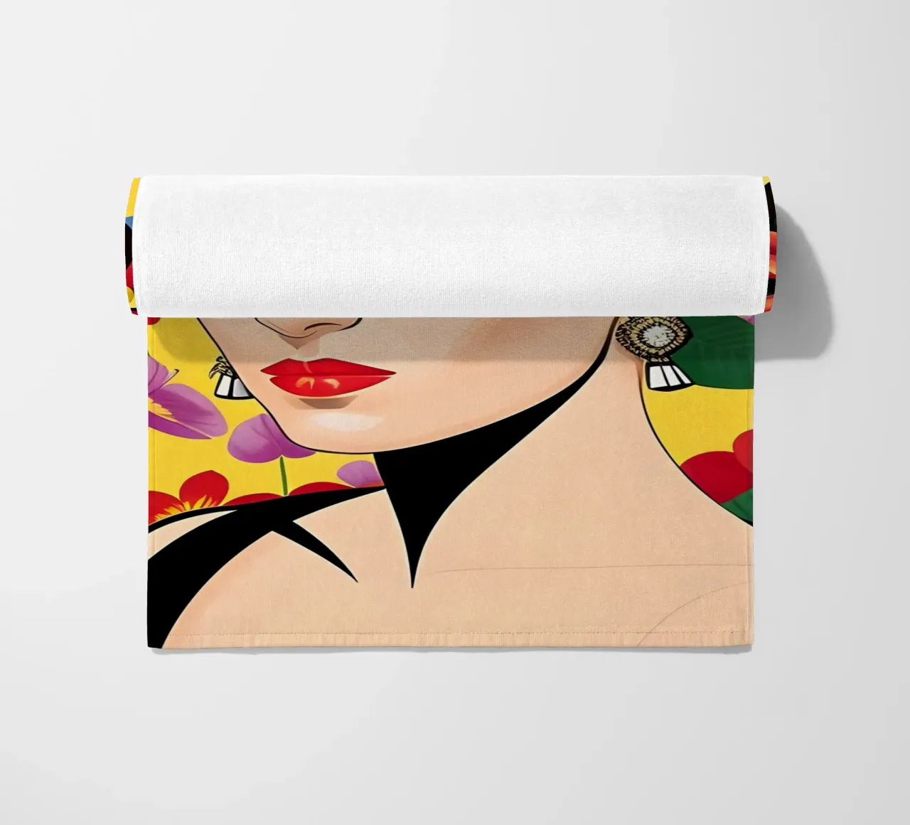 Dopamine Frida Kahlo beach towel by ART DECO