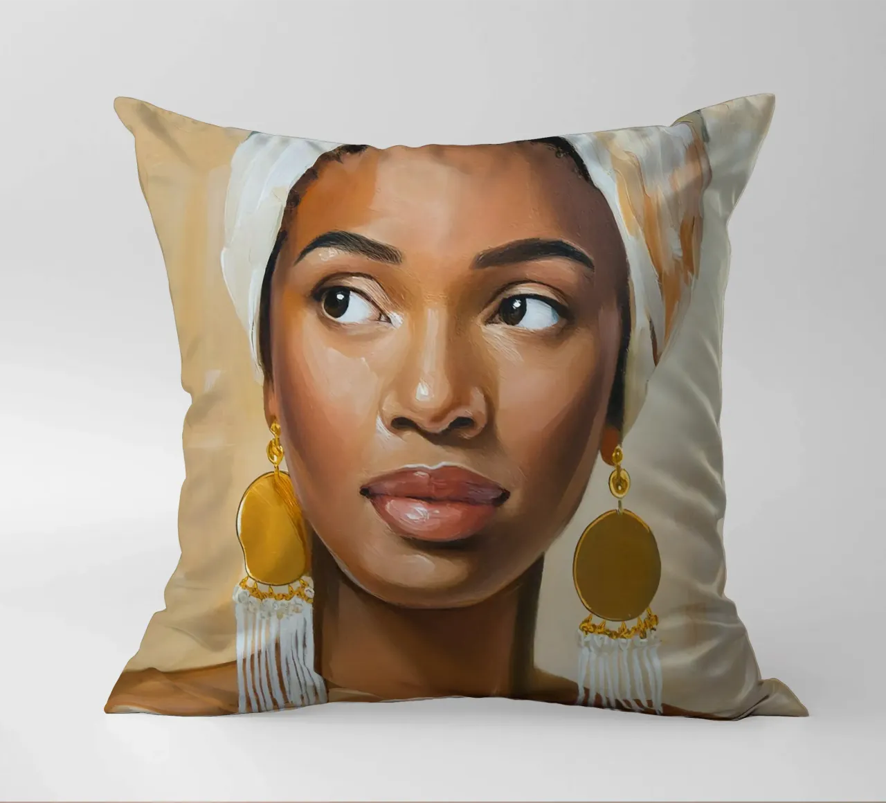 Donna africana con colori naturali cuscino da Take Your Art BV