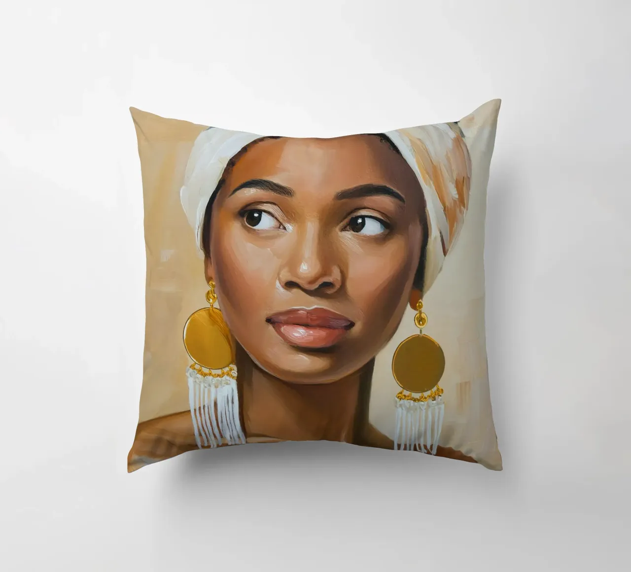 Donna africana con colori naturali cuscino da Take Your Art BV