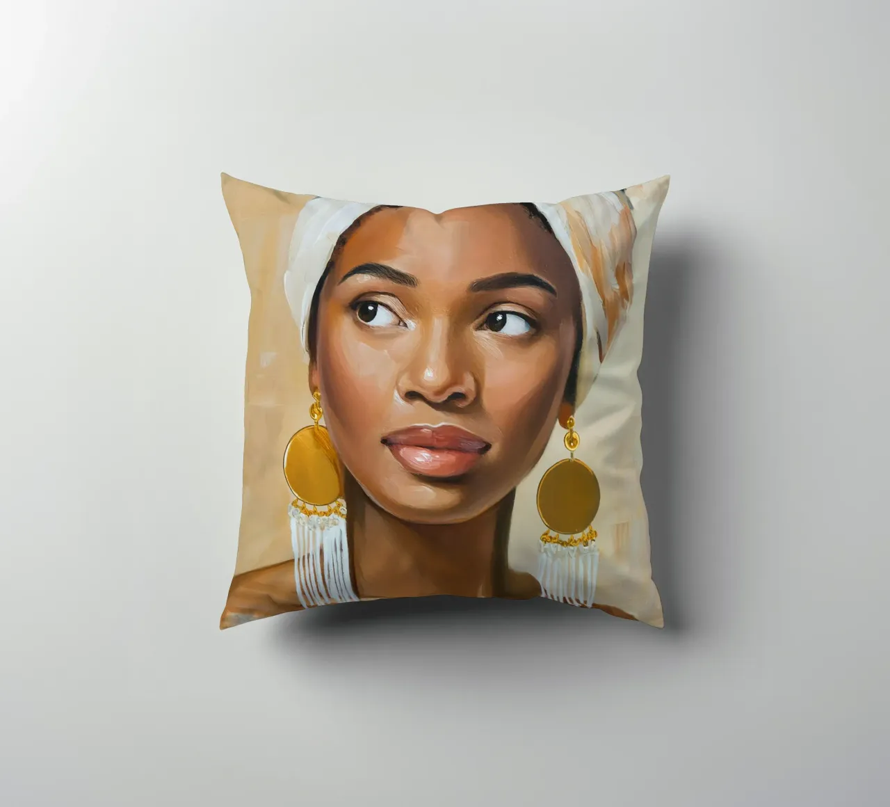Donna africana con colori naturali cuscino da Take Your Art BV