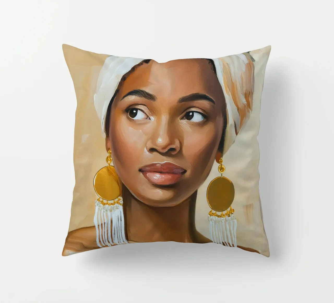 Donna africana con colori naturali cuscino da Take Your Art BV