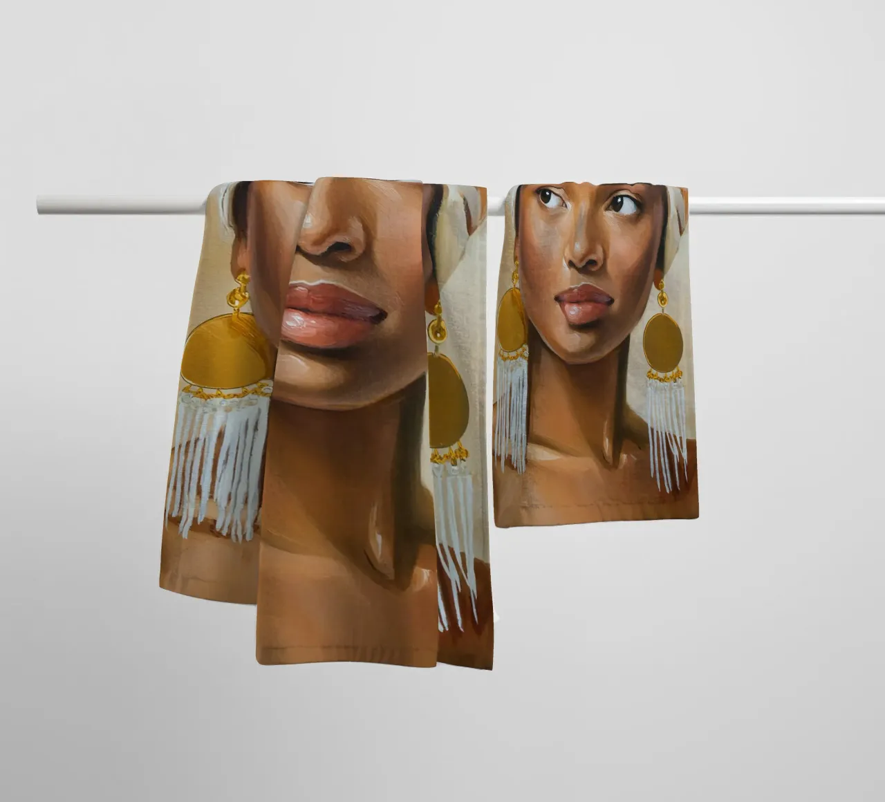 Donna africana con colori naturali asciugamano da bagno da Take Your Art BV