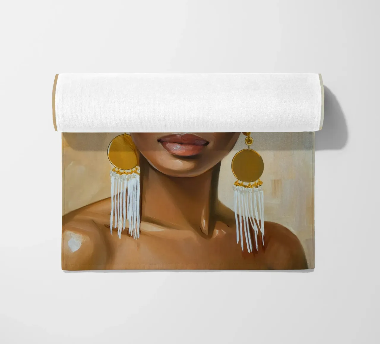 Donna africana con colori naturali telo mare da Take Your Art BV