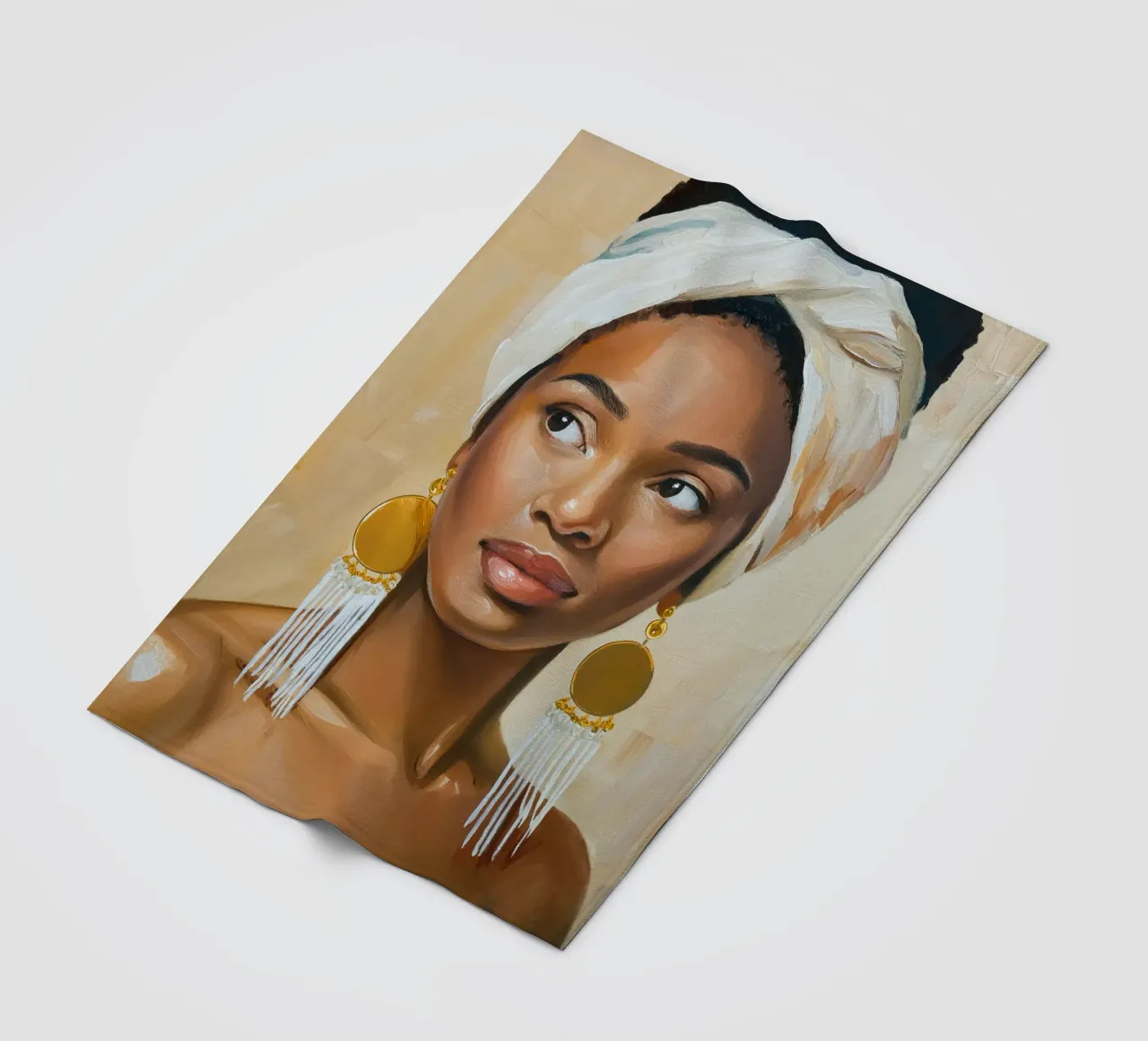 Donna africana con colori naturali coperta in pile da Take Your Art BV