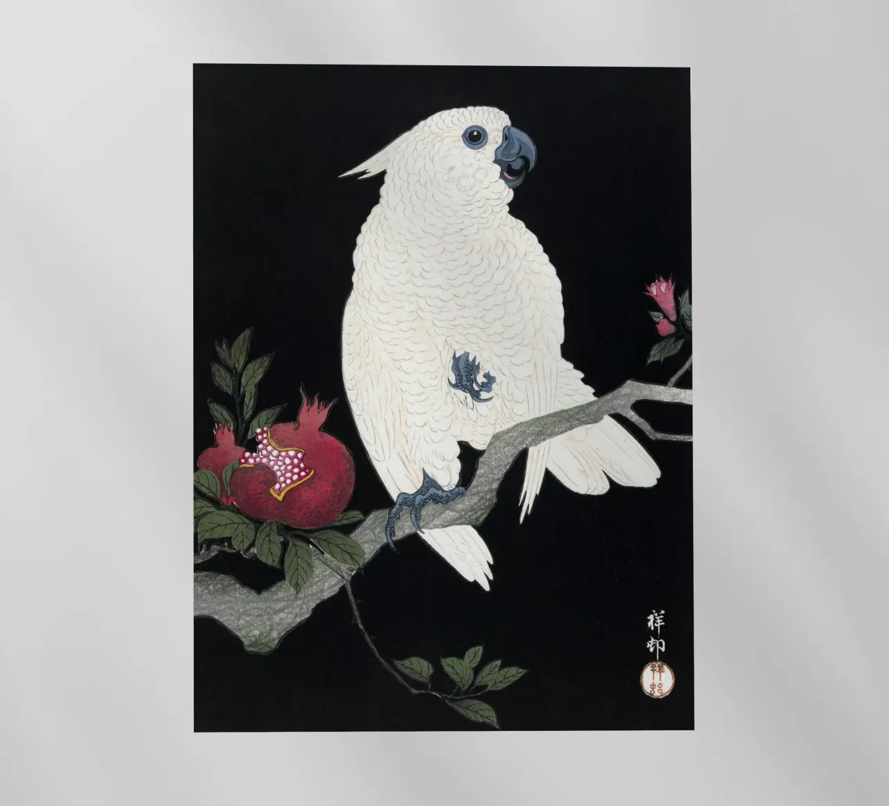 Ohara Koson - Cockatoo and Pomegranate pellicola backlit da apoloprints