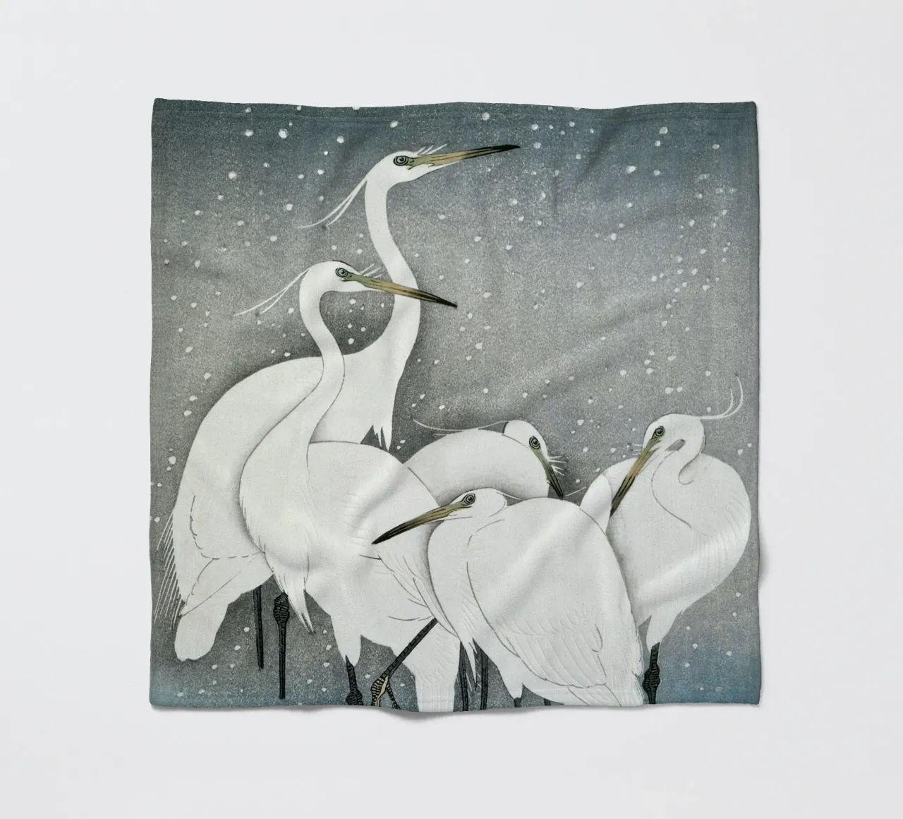 Ohara Koson - Group of Egrets fleece blanket by apoloprints