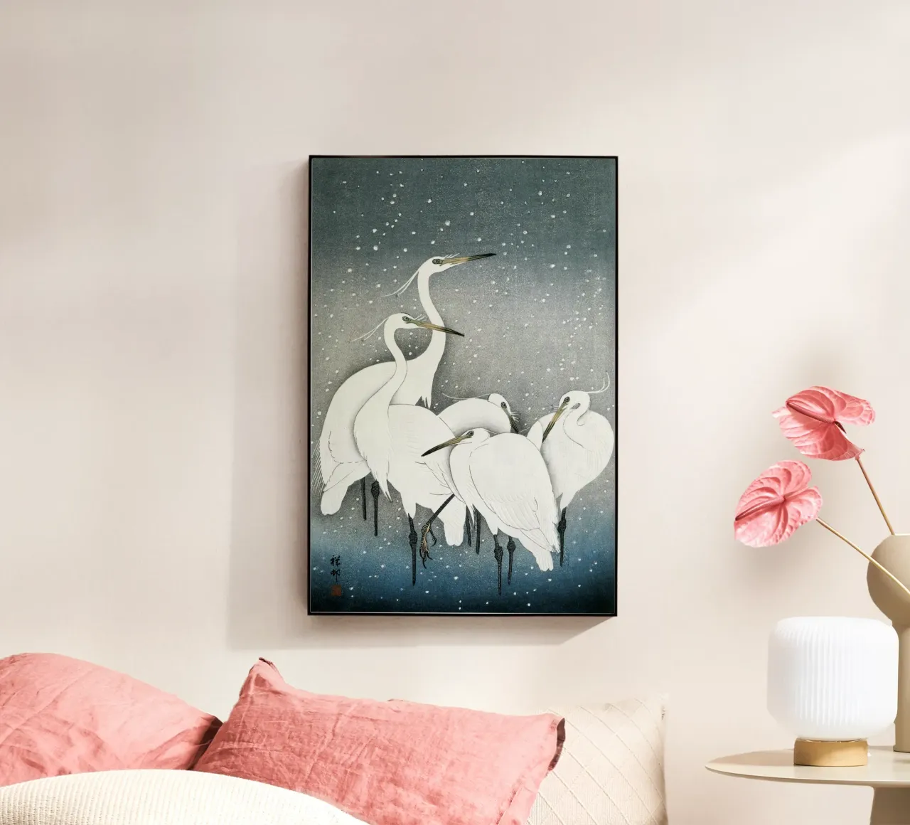 Ohara Koson - Group of Egrets plexiglass da apoloprints