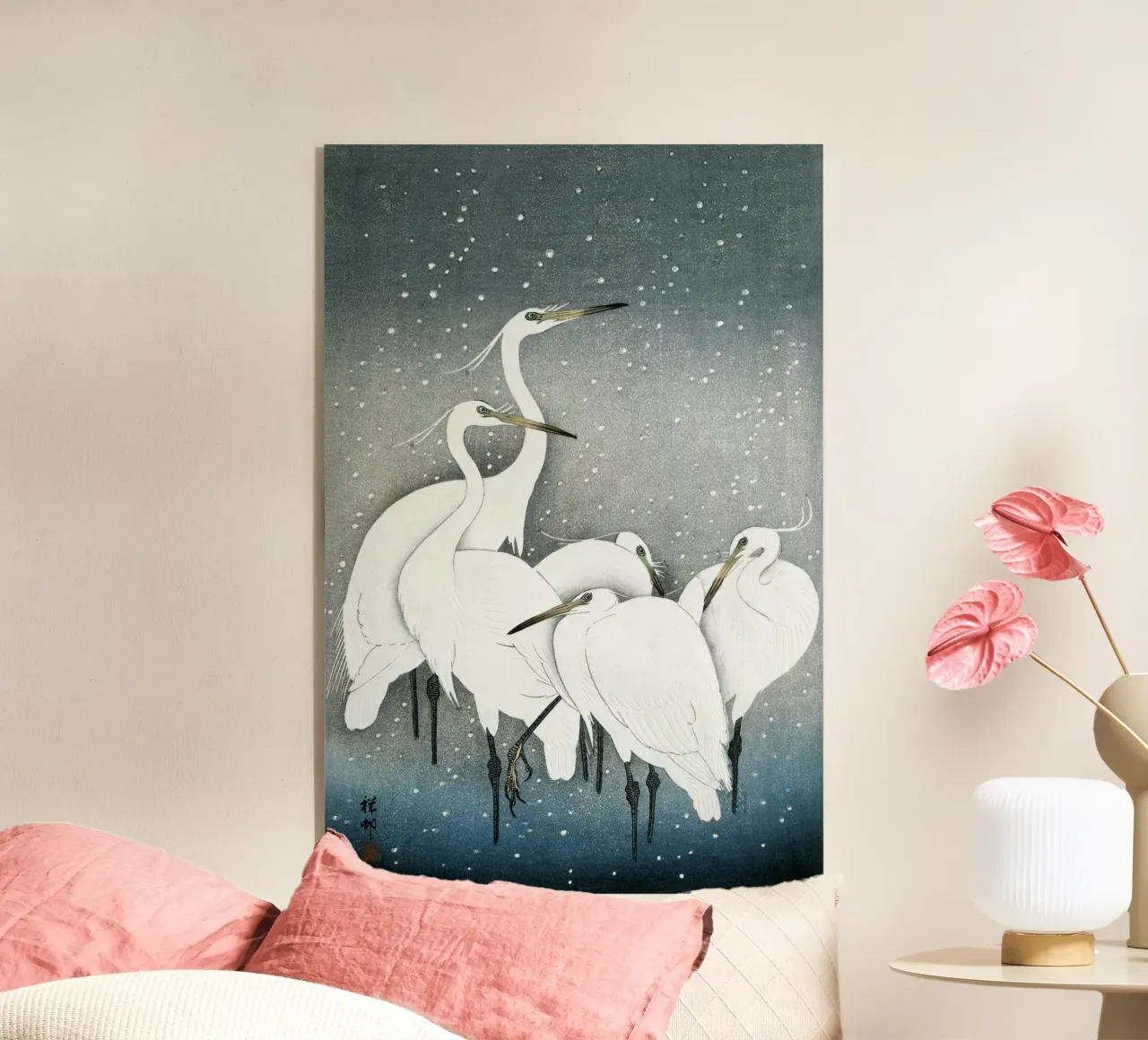 Ohara Koson - Group of Egrets plexiglass da apoloprints