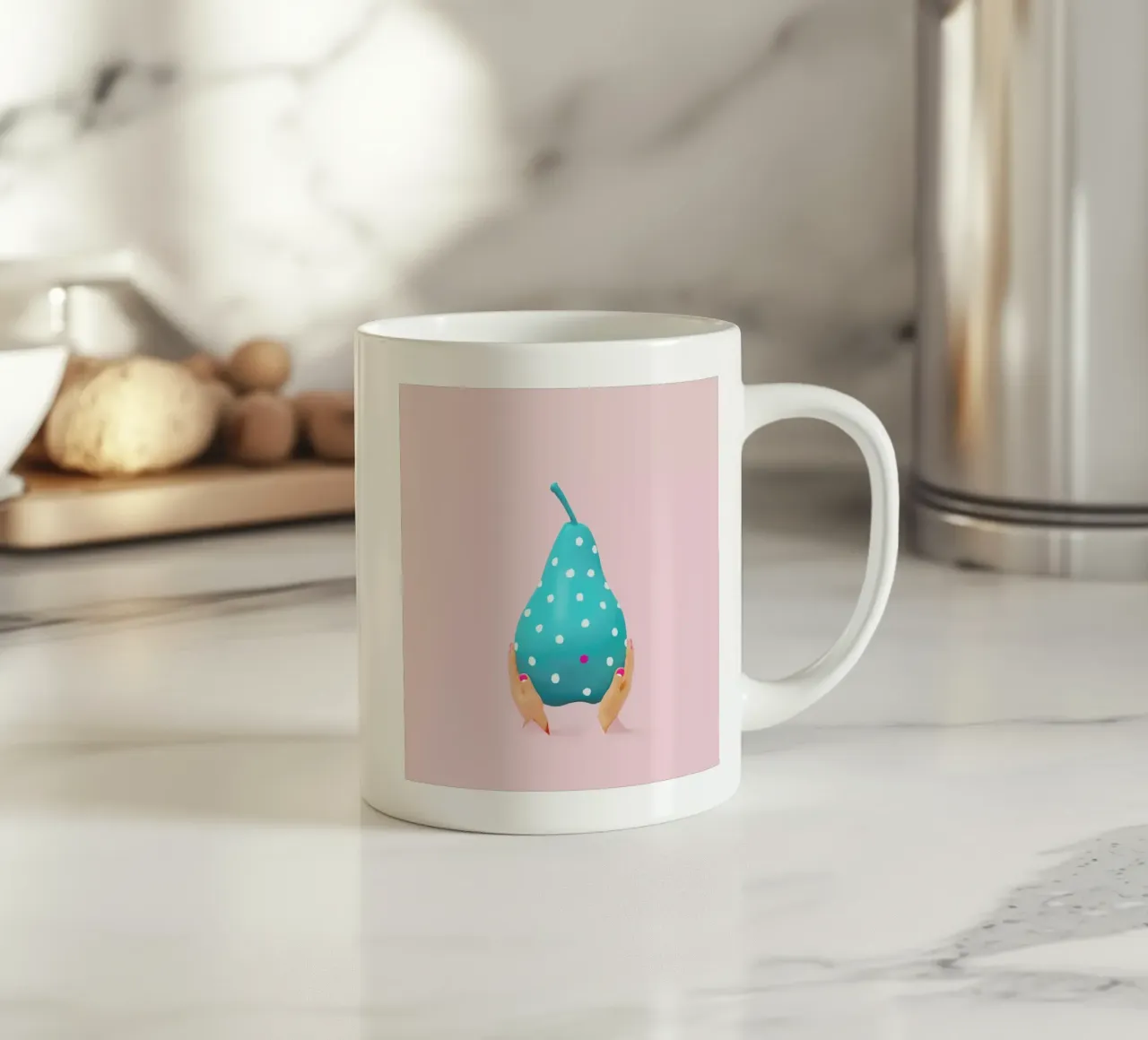 My, What a Big Pear You Have Keramik Tasse von Juj Winn