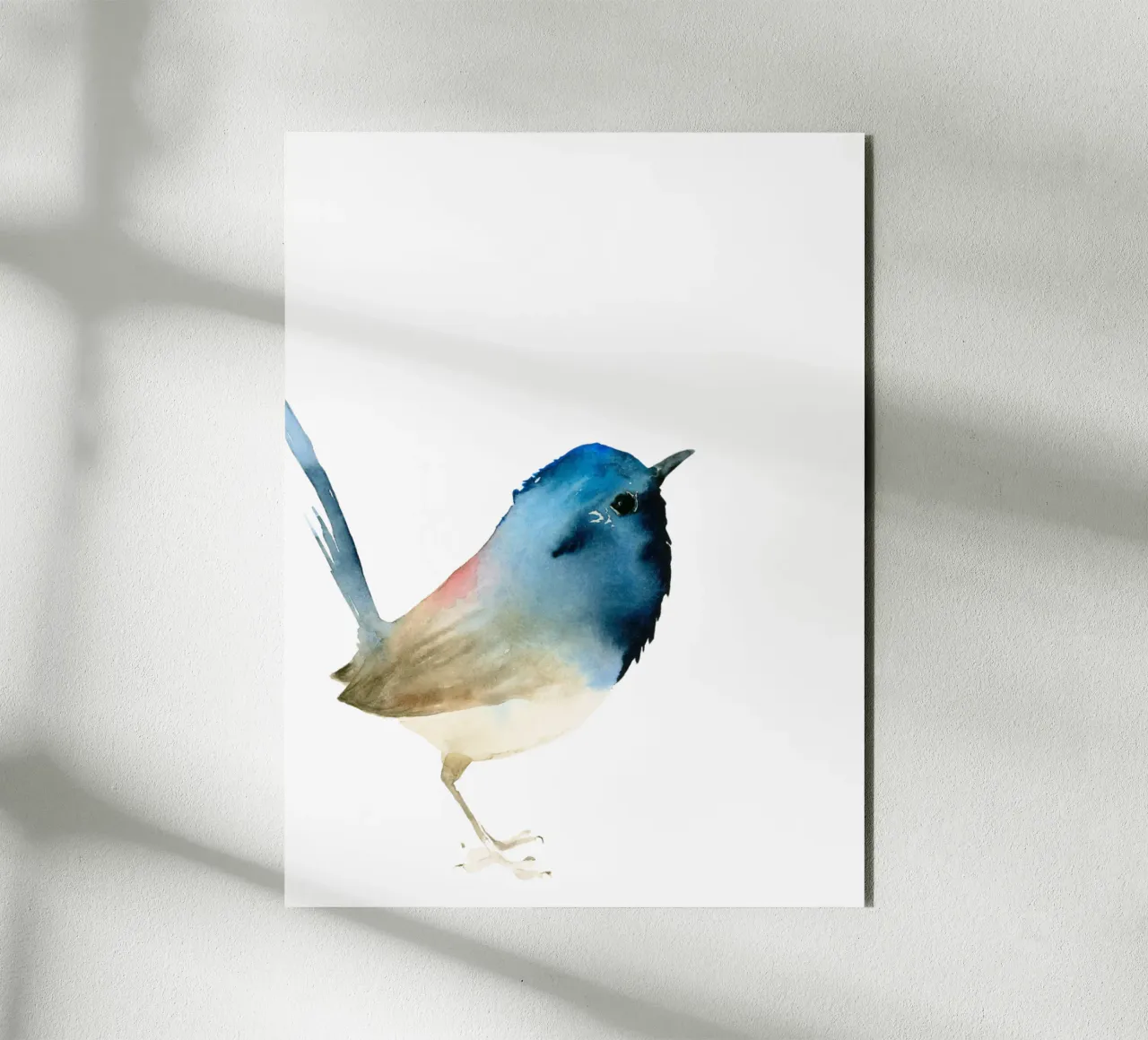 Uccello blu scuro alluminio dibond da Catherina Turk Aquarelle