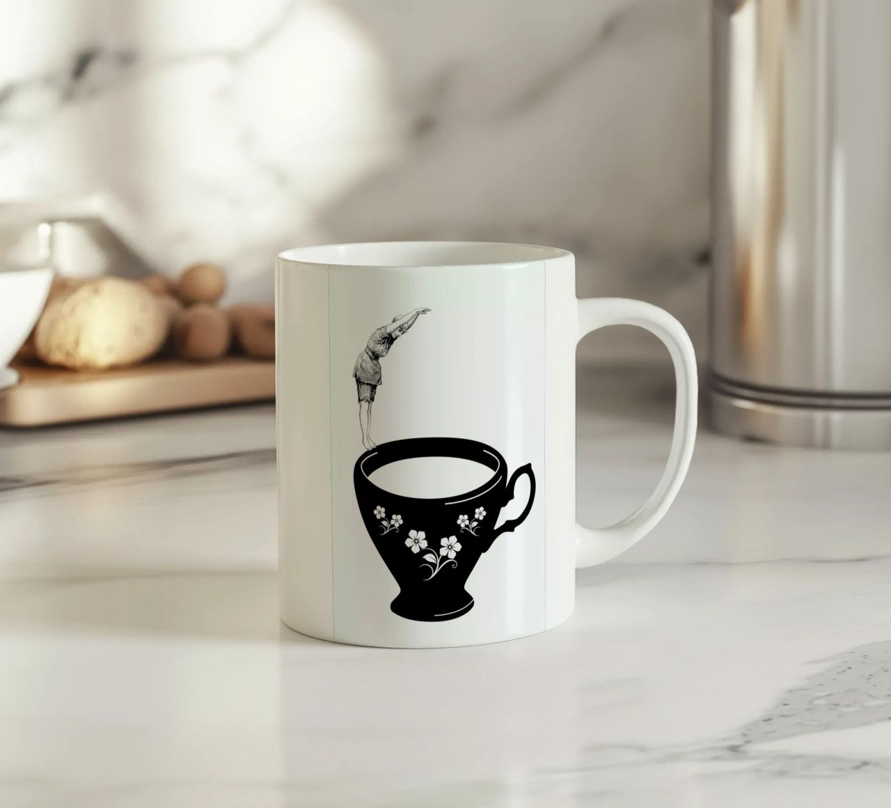 Kopfsprung in Teetasse ceramic mug by Amy & Kurt